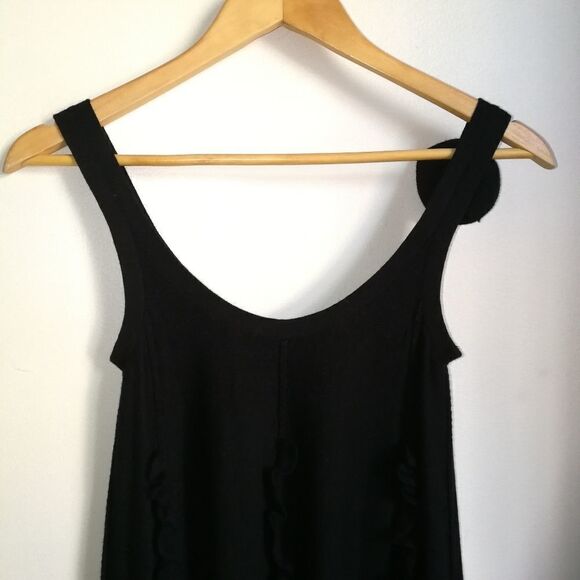 Sonia RYKIEL X H&M Black Pima Cotton Ruffles Knitted Fit & Flare Mini Dress XS - Picture 9 of 14